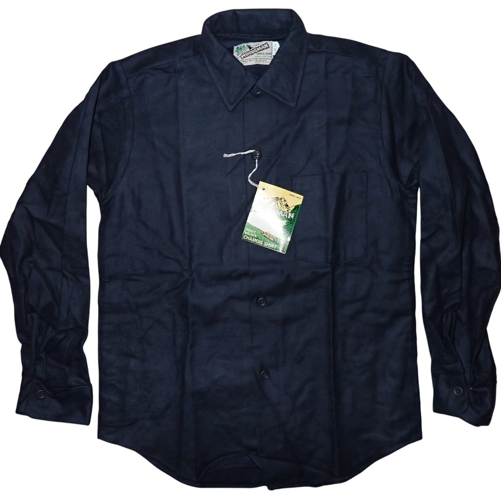 Vintage The Woodsman Heavy Weight Chamois‎ Shirt boys Youth 14 Blue New w/ Tags